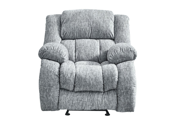 English Elm STONIC Gray Glider Recliner with Plush Zaftig Fabric, Manual Recline, Soft-Close Console, Cozy Cushioning B201P216013