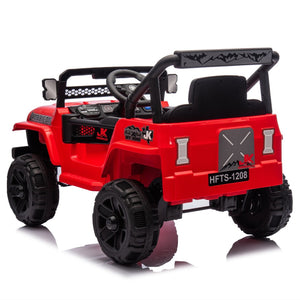 English Elm 12v Kids Electric Ride on Truck with Parental Remote Four Wheel Suspension and Led Lights Red W1578P187461
