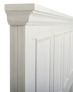 OSP Home Furnishings Farmhouse Queen Headboard Rustic White