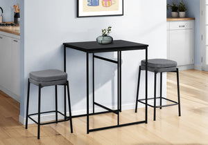 English Elm Barstool, Set Of 2 Contemporary Counter Height Stools In Soft Grey Fabric With Black Metal Legs B2710P287017