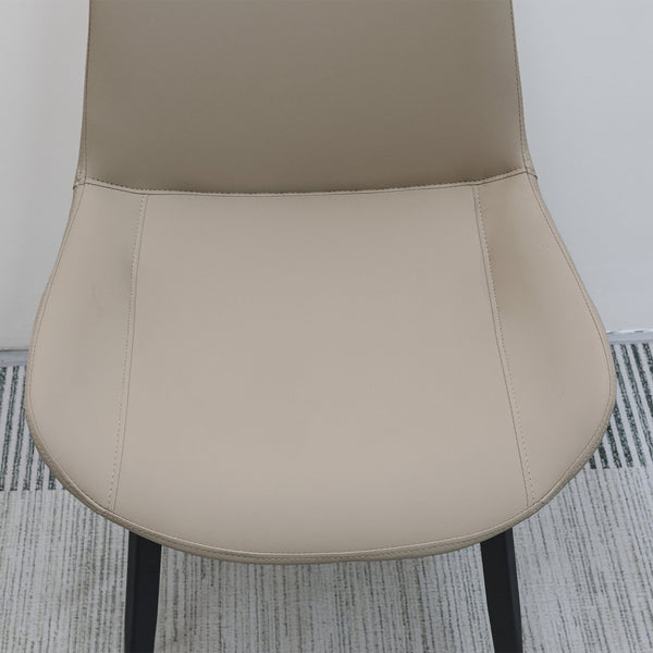 English Elm Light Grey PU Leather Dining Chair Set of 4 with Metal Legs — Ergonomic, Stain‑Resistant, 330lb Capacity T3967P384568