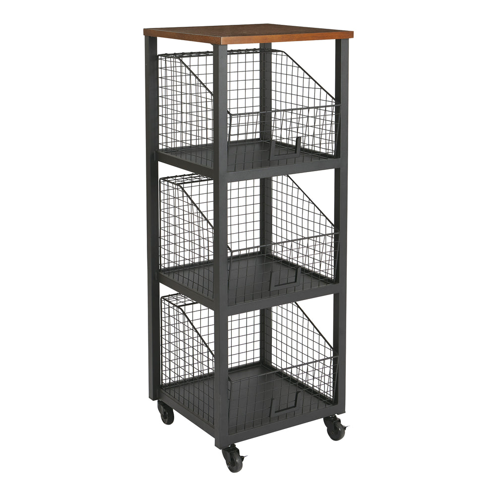 OSP Home Furnishings Hanover 3 Drawer Storage Console Sumatra