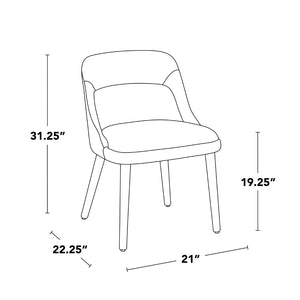 English Elm Chair Set of 2 Mid-century Modern Upholstered Dining Accent with Tapered Wood Legs Light Brown B202P471337