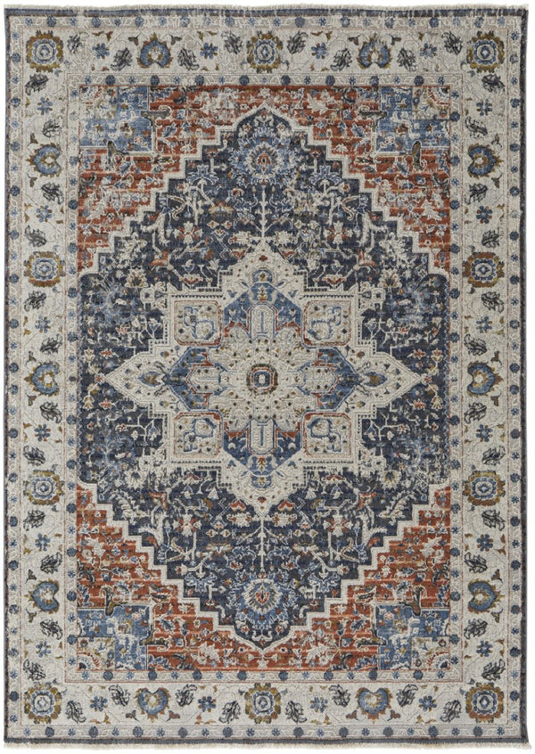 HomeRoots 12' Elegant Ivory and Charcoal Oriental Area Rug with Fringed Tassels for Timeless Décor 12' X 15' 514004