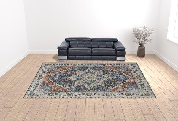 HomeRoots 12' Elegant Ivory and Charcoal Oriental Area Rug with Fringed Tassels for Timeless Décor 12' X 15' 514004