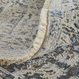 HomeRoots 8' Gray and Ivory Abstract Power Loom Area Rug with Fringed Edges for Modern Living Spaces 8' X 10' 514007