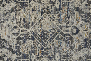HomeRoots 8' Gray and Ivory Abstract Power Loom Area Rug with Fringed Edges for Modern Living Spaces 10' X 13' 514008