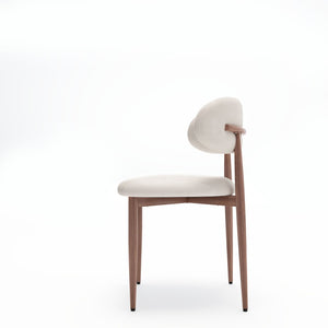 English Elm Dining Chair Set with Wood Grain Metal Frame Upholstered Seat Modern Farmhouse Kitchen Cream W3316P449686