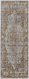 Homeroots 12' Tan Ivory And Orange Floral Power Loom Non Skid Runner Rug  Polypropylene 514019