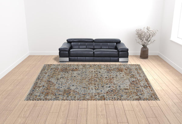 HomeRoots 12' Elegant Tan and Ivory Floral Power Loom Area Rug with Tasseled Fringe for Timeless Style 12' X 15' 514020