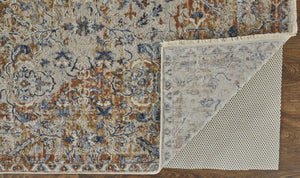 HomeRoots 12' Elegant Tan and Ivory Floral Power Loom Area Rug with Tasseled Fringe for Timeless Style 12' X 15' 514020