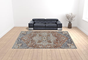 HomeRoots 12' Burnt Orange Floral Area Rug with Fringe - Durable Power-Loomed Design for Classic Elegance 12' X 15' 514036