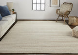 Homeroots 5' X 8' Ivory Wool Hand Woven Stain Resistant Area Rug Ivory Wool 514039