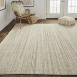 Homeroots 5' X 8' Ivory Wool Hand Woven Stain Resistant Area Rug Ivory Wool 514039