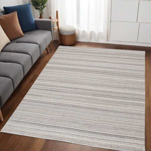 HomeRoots 5' Hand-Woven Wool Area Rug in Taupe & Gray – Elegant, Durable, and Perfect for Any Living Space 5' X 8' 514045
