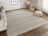 Homeroots 8' X 10' Gray And Taupe Wool Hand Woven Stain Resistant Area Rug Gray,Taupe Wool 514046