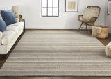 Homeroots 5' X 8' Brown And Taupe Wool Hand Woven Stain Resistant Area Rug Brown,Taupe Wool 514051