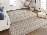 Homeroots 5' X 8' Brown And Taupe Wool Hand Woven Stain Resistant Area Rug Brown,Taupe Wool 514051