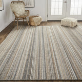 Homeroots 5' X 8' Brown And Taupe Wool Hand Woven Stain Resistant Area Rug Brown,Taupe Wool 514051