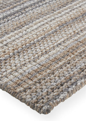 Homeroots 5' X 8' Brown And Taupe Wool Hand Woven Stain Resistant Area Rug Brown,Taupe Wool 514051