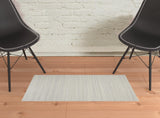 Homeroots 2' X 3' Ivory And Gray Wool Hand Woven Stain Resistant Area Rug Ivory,Gray Wool 514061