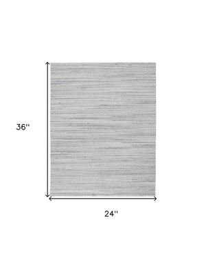 Homeroots 2' X 3' Silver Wool Hand Woven Stain Resistant Area Rug Silver Wool 514067