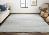 Homeroots 2' X 3' Silver Wool Hand Woven Stain Resistant Area Rug Silver Wool 514067