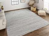 Homeroots 2' X 3' Silver Wool Hand Woven Stain Resistant Area Rug Silver Wool 514067