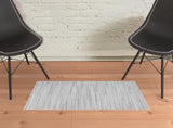 Homeroots 2' X 3' Silver Wool Hand Woven Stain Resistant Area Rug Silver Wool 514067