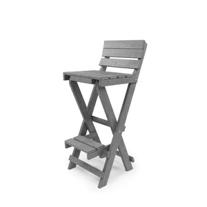 English Elm Harbor Point Recycled Hdpe Outdoor Folding Bar Stool Patio Deck All Season Seating Gray B2745P409648
