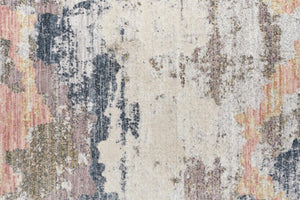 HomeRoots 8' Blue and Ivory Abstract Area Rug - Stylish, Durable, Non-Skid Design for Modern Living Spaces 8' X 10' 514117