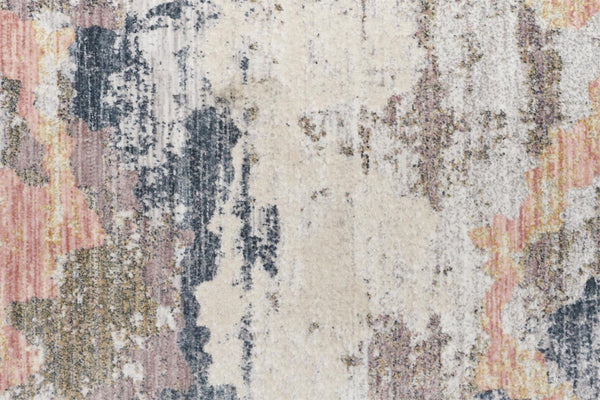 HomeRoots 8' Blue and Ivory Abstract Area Rug - Stylish, Durable, Non-Skid Design for Modern Living Spaces 8' X 10' 514117