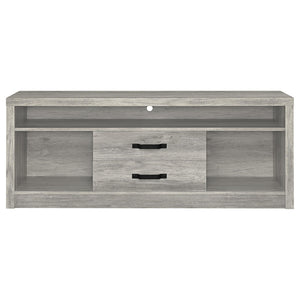 English Elm Conifer Three Piece Media Center with Driftwood Laminate Finish for Modern Living Rooms B062S01436