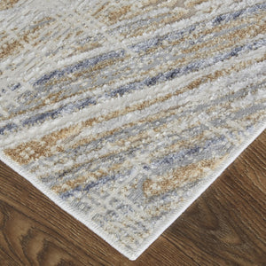 HomeRoots 4' Transform Your Space with a Modern Abstract Ivory Gray Tan Distressed Area Rug for Comfort & Style 4' X 6' 514149