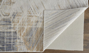 HomeRoots 4' Transform Your Space with a Modern Abstract Ivory Gray Tan Distressed Area Rug for Comfort & Style 4' X 6' 514149