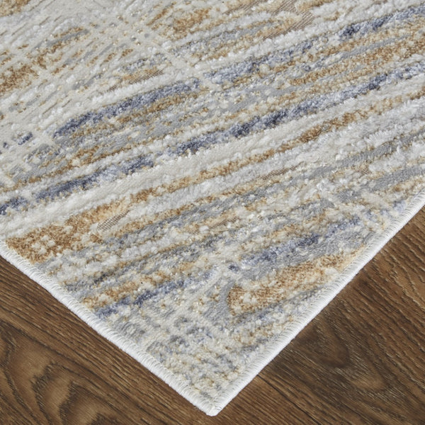 HomeRoots 4' Transform Your Space with a Modern Abstract Ivory Gray Tan Distressed Area Rug for Comfort & Style 8' X 10' 514151