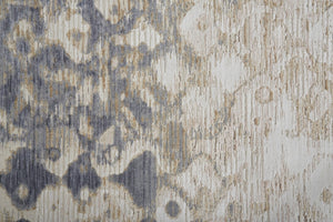 HomeRoots 4' Ivory Tan and Blue Abstract Distressed Area Rug - Timeless Style for Living Rooms and Bedrooms 10' Runner 514162