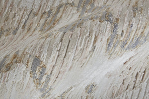 HomeRoots 4' Ivory Tan and Blue Abstract Distressed Area Rug - Timeless Style for Living Rooms and Bedrooms 12' Runner 514164