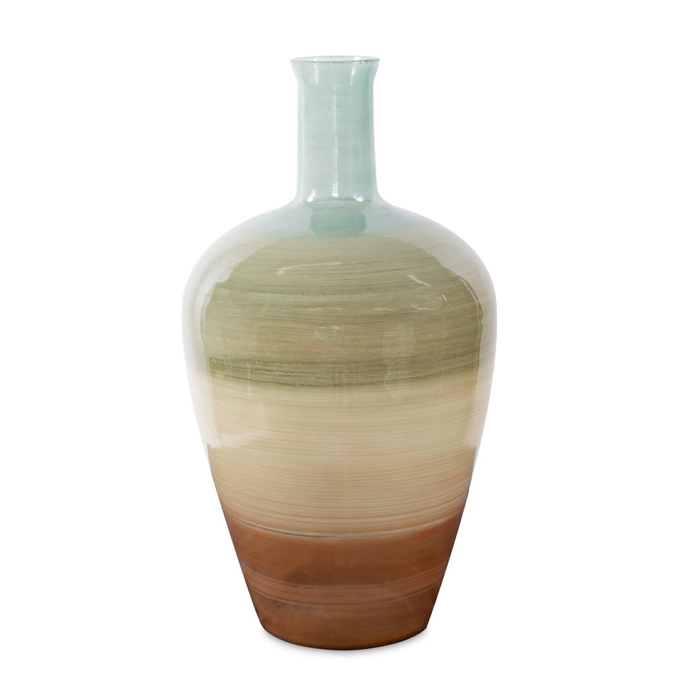 Howard Elliott Capri Stripe Glass Bottle Vase - Stunning Ombre Artistry For Vibrant Home Decor And Accents Multi Glass 51417-howard-elliott