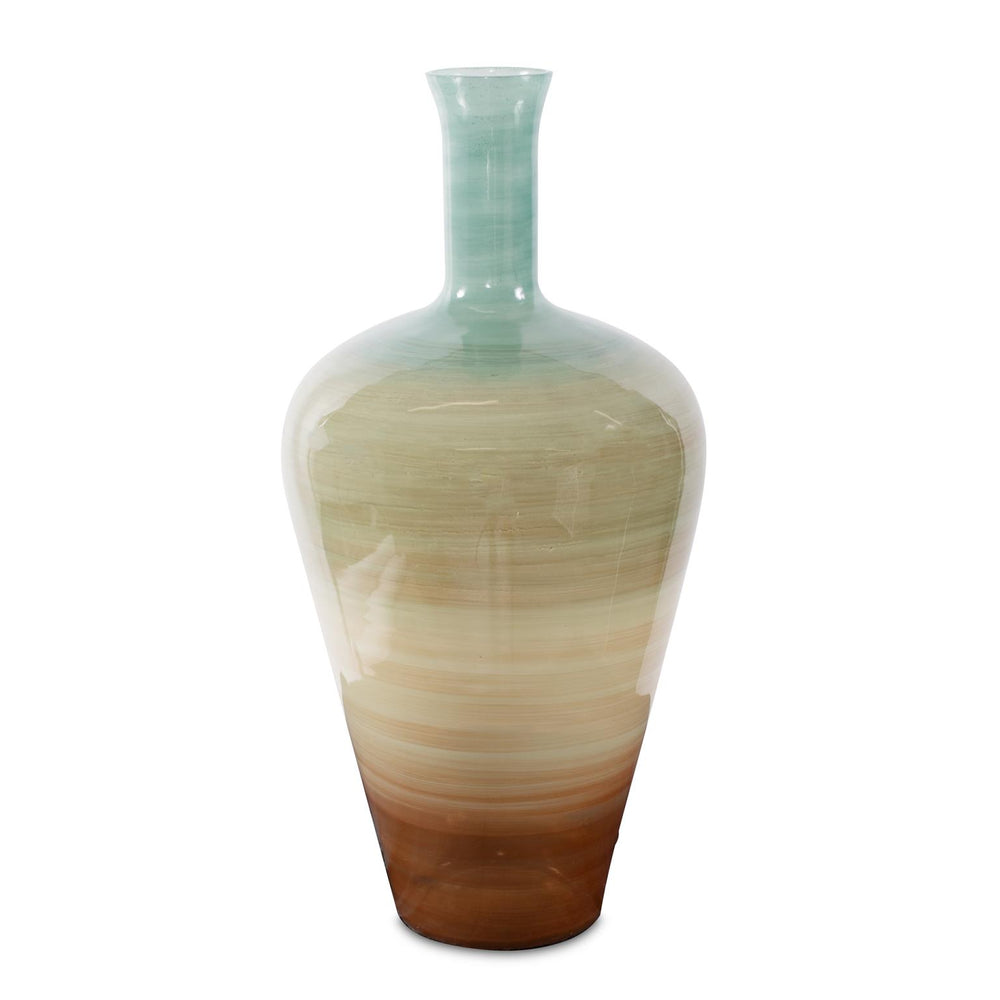 Howard Elliott Capri Stripe Glass Bottle Vase - Stunning Ombre Artistry For Vibrant Home Decor And Accents Multi Glass 51417-howard-elliott