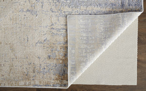 HomeRoots 4' Tan and Blue Abstract Distressed Area Rug – Modern, Durable Design for Stylish Home Décor 5' X 8' 514186