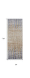 Homeroots 10' Tan And Brown Abstract Power Loom Distressed Non Skid Runner Rug  Polyester 514189