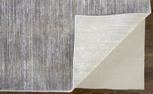 HomeRoots 4' Modern Abstract Area Rug in Taupe, Silver, and Tan - Durable Power Loomed Design for Any Space 5' X 8' 514195