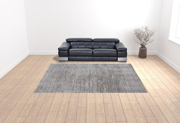 HomeRoots 4' Modern Abstract Area Rug in Taupe, Silver, and Tan - Durable Power Loomed Design for Any Space 10' X 13' 514197