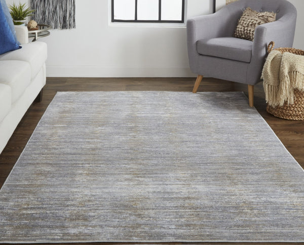 HomeRoots 4' Modern Abstract Area Rug in Taupe, Silver, and Tan - Durable Power Loomed Design for Any Space 10' X 13' 514197