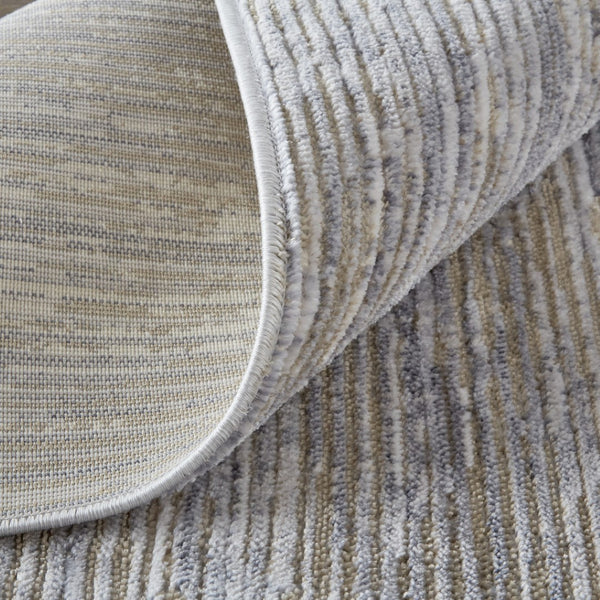 HomeRoots 4' Modern Abstract Area Rug in Taupe, Silver, and Tan - Durable Power Loomed Design for Any Space 10' X 13' 514197