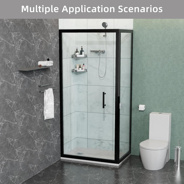 English Elm Goodyo 32"x48" White ABS Acrylic Shower Base with Anti-Slip Slate Texture, Drain Kit & 304 SS Cover W1223S00009