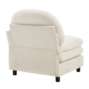 English Elm Vitoria Curved Modular Sectional Plush Teddy Fleece Sofa for Modern Living Rooms W5656P454255
