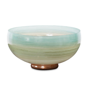 Howard Elliott Capri Ombre Stripe Glass Bowl - Vibrant Multi-size Decor With Artistic Brush Stroke Design Multi Glass 51420-howard-elliott