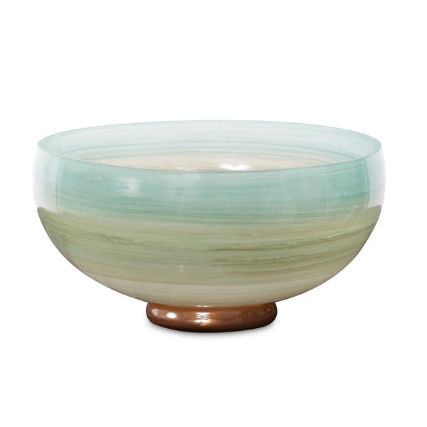 Howard Elliott Capri Ombre Stripe Glass Bowl - Vibrant Multi-size Decor With Artistic Brush Stroke Design Multi Glass 51420-howard-elliott